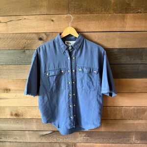 Vintage Impact Blue Short Sleeve Button Up Shirt